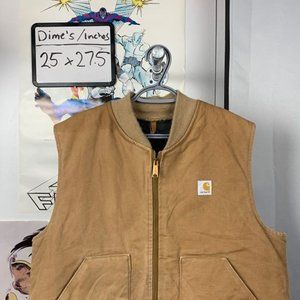 VTG Carhartt VQ186 Quilted Lining Brown Work Vest